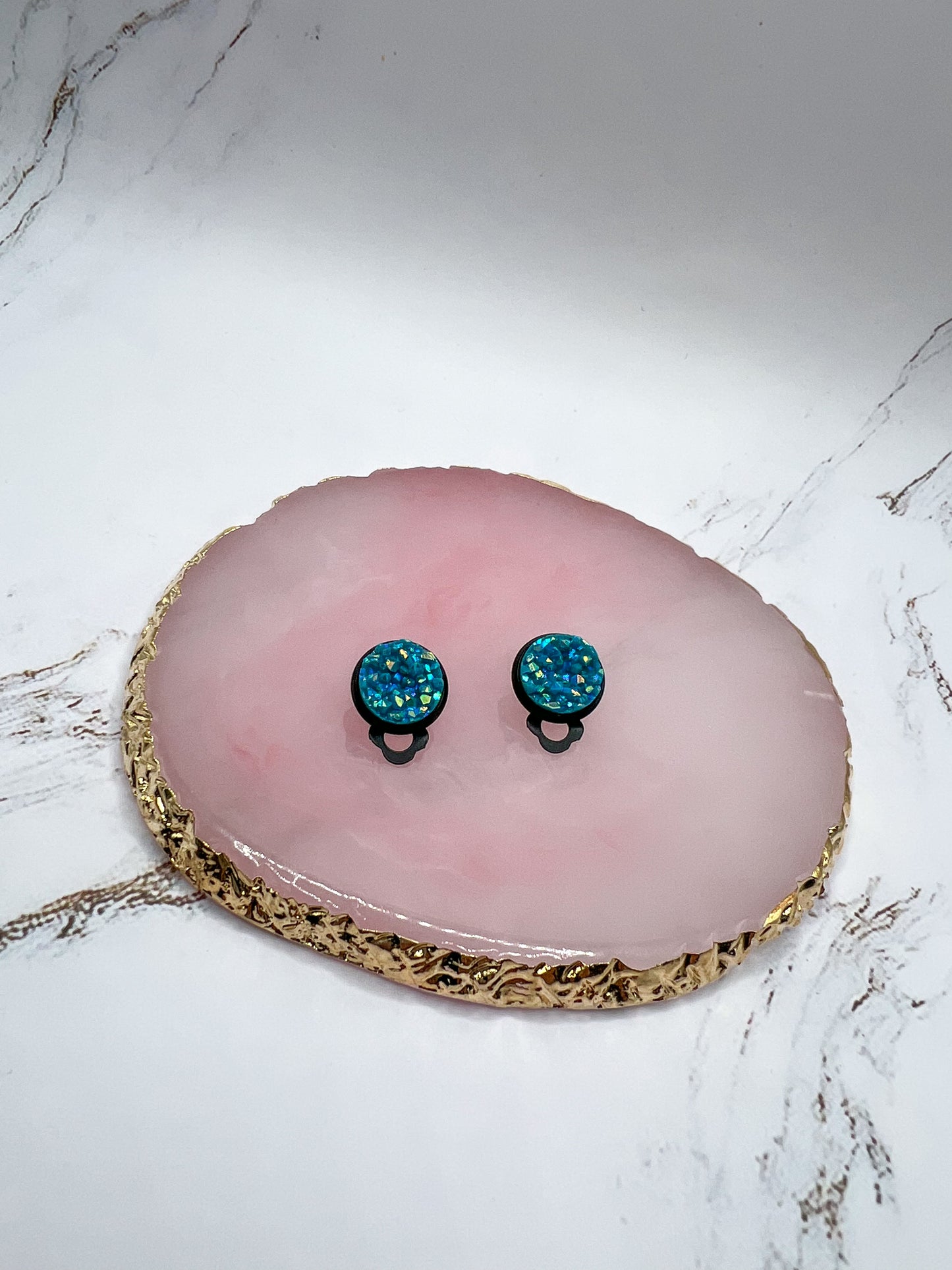 Clip On Earrings - Blue