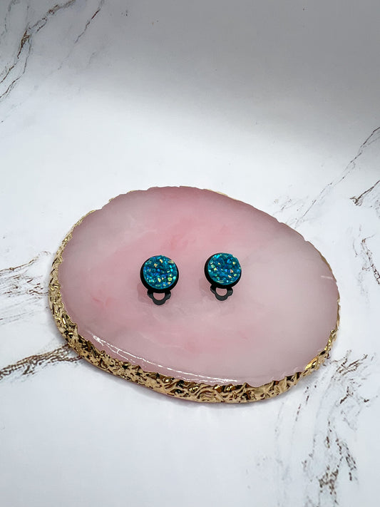 Clip On Earrings - Blue