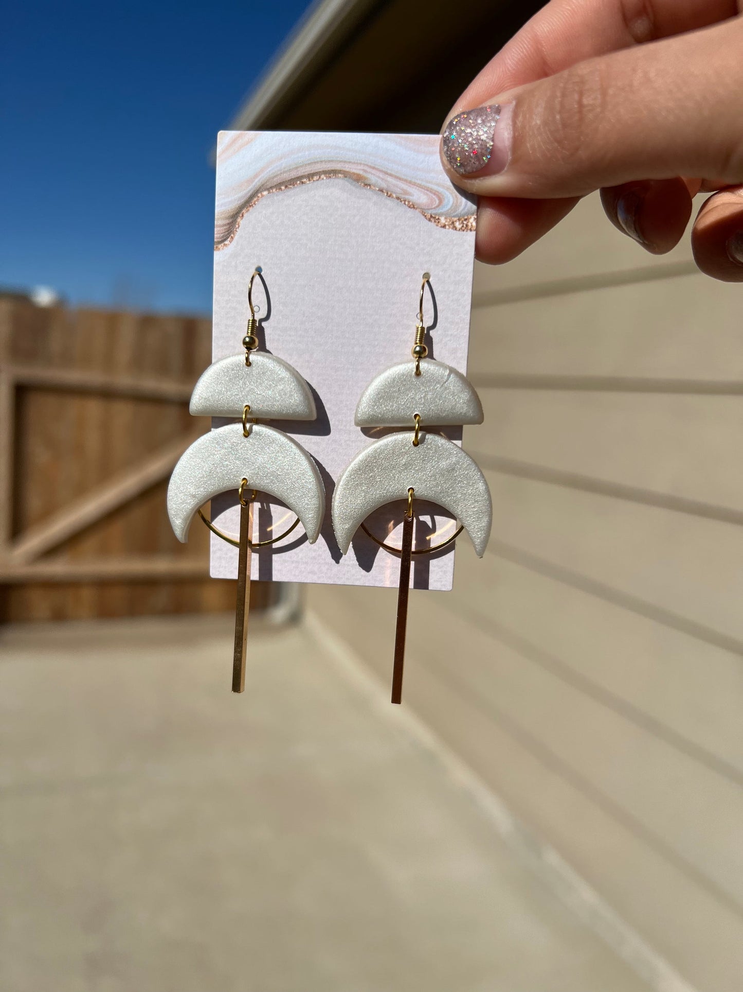 The Sharlene Earrings - Shimmered White