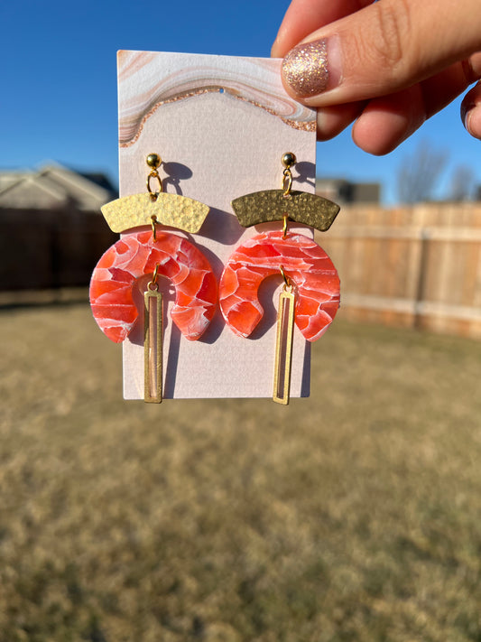 Avery Earrings - Peach