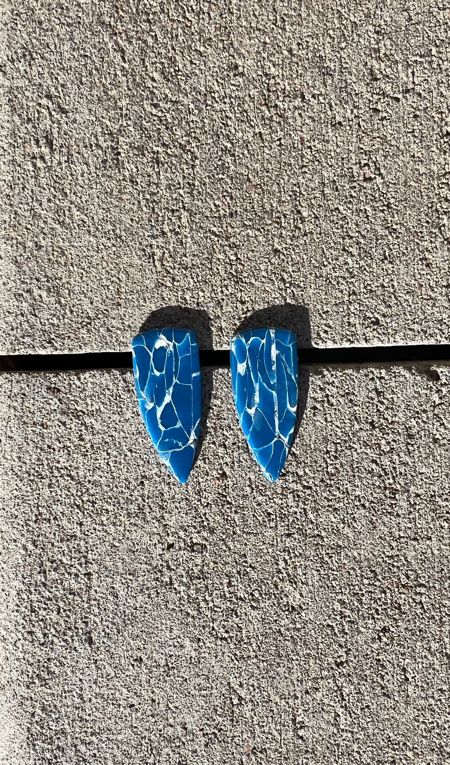 The Dagger Earrings - Blue Marble