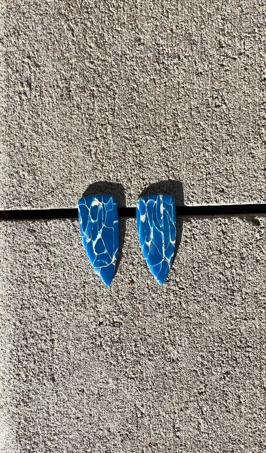 The Dagger Earrings - Blue Marble