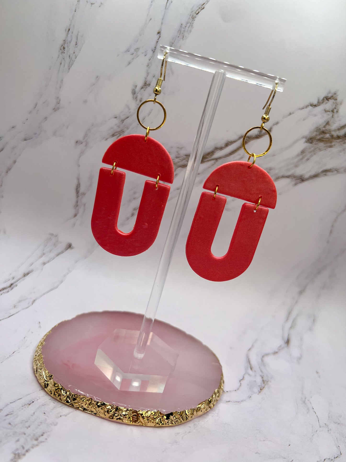 Amelia Earrings - Shimmered Pink