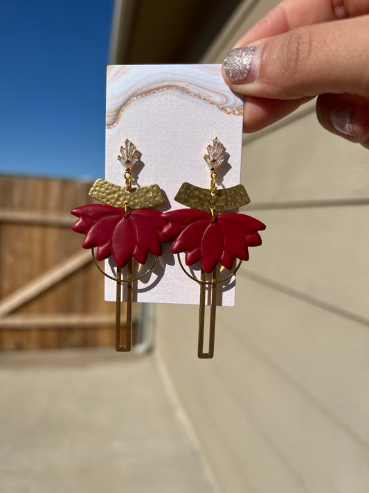 The Bella Earrings - Maroon